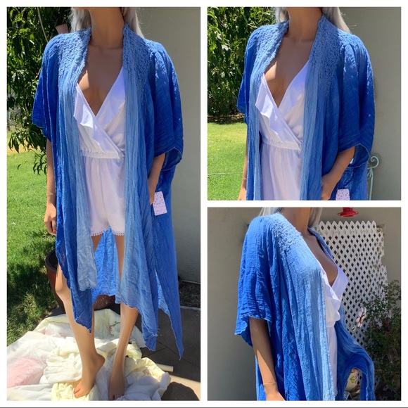 S/M πHP NWT Free People BoHo Chic Ombre Kimono Duster - Picture 9 of 16